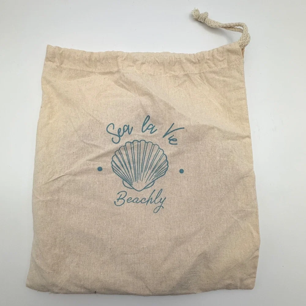 Beachly‎ Bombshell Catchall Tray Bamboo Seashell Jewelry Dish Coastal Decor Bag